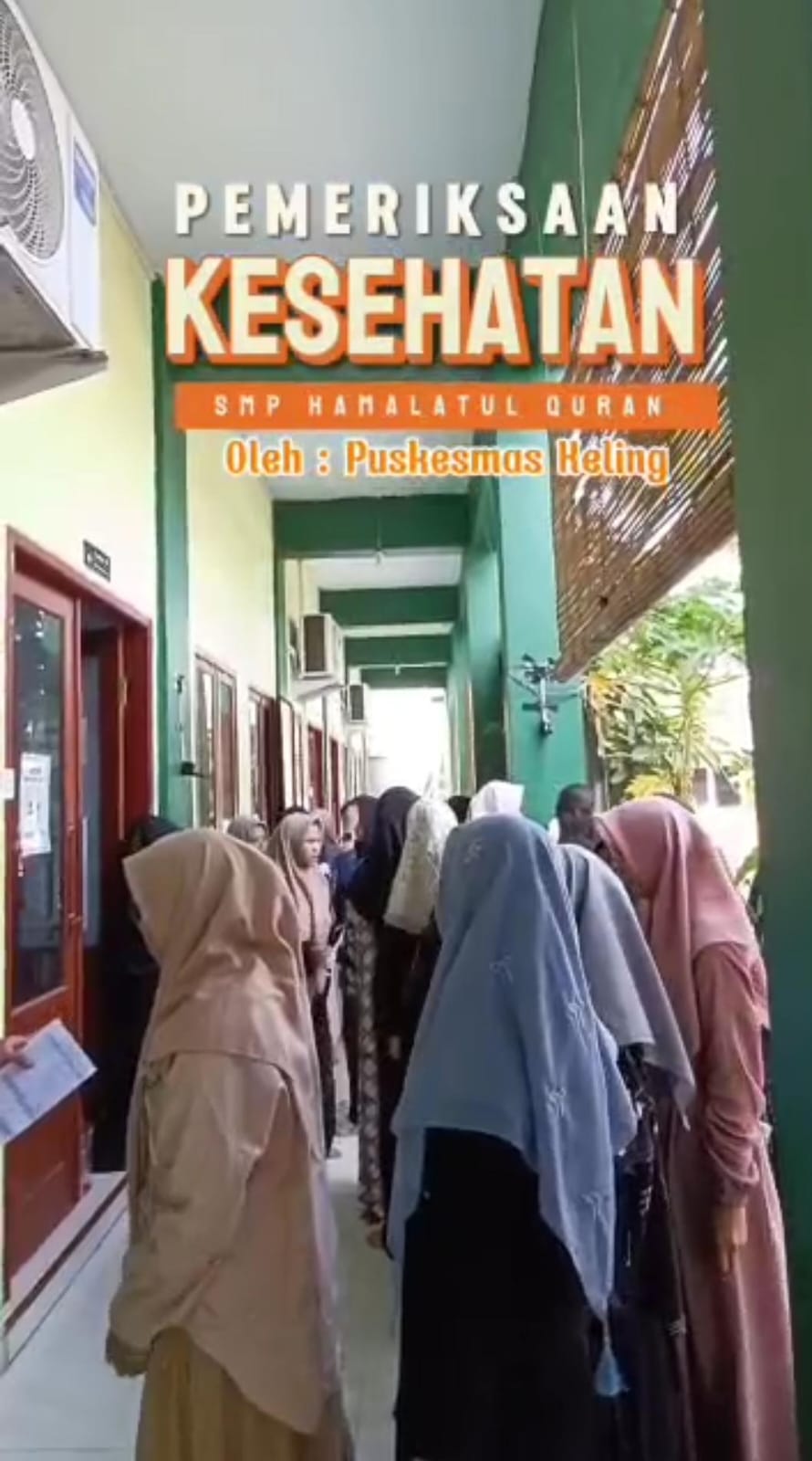 Pemeriksaan Kesehatan Santri dalam Kegiatan Aksi Bergizi di SMP Hamalatul Quran Ringinagung
